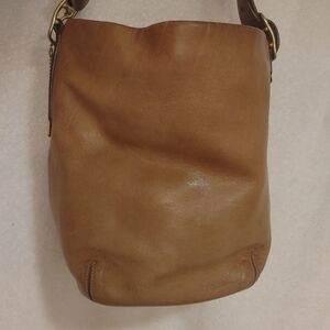 VINTAGE COACH Tan Leather Bucket Shoulder Bag F2S-9183